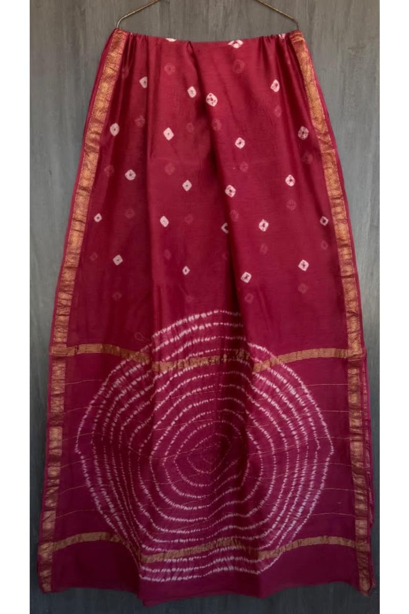 Bandhani Maheshwari Silk Sarees
