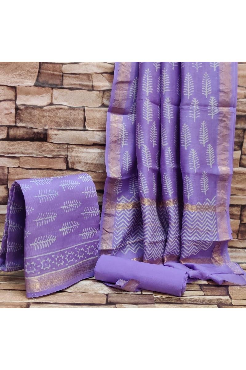 Lavendor Maheshwari Suit Material