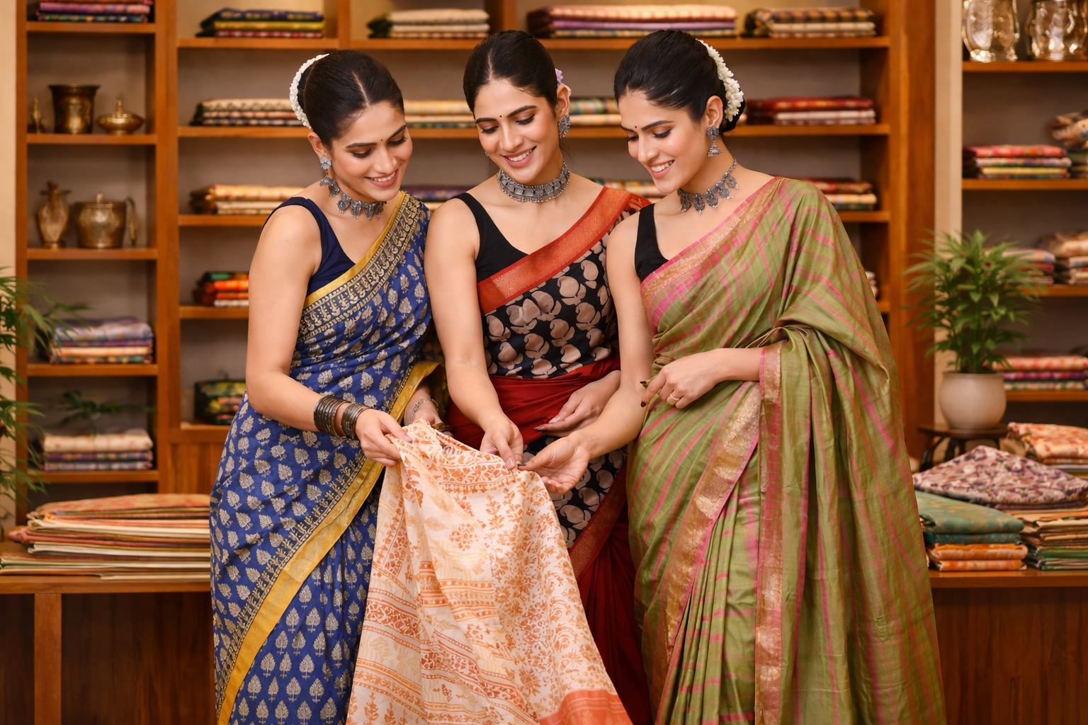 Exclusive Hand Block Printed Maheshwari Silk Saree Collection Banner
