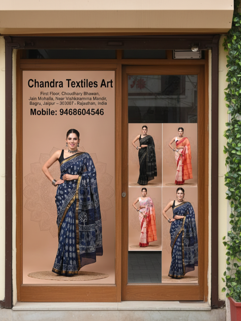 Chandra Textiles Art Manufacturer Store Front in Bagru Jaipur - Hand Block Printing Facility